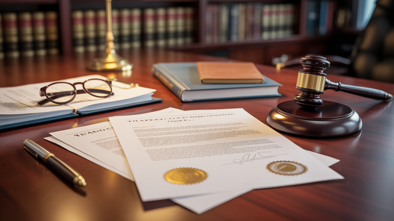 Official trade documents with seals and stamps for compliance verification