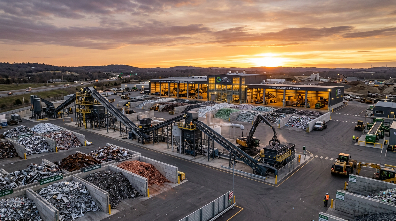 Modern metal recycling and materials processing facility
